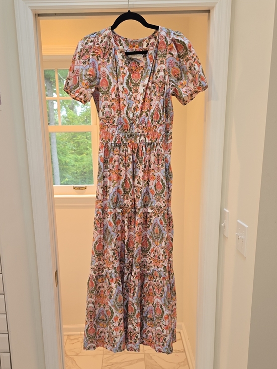 Anthropologie Dresses & Skirts - Anthropologie Somerset Printed Paisley Maxi Dress in Peach, Blue & Green